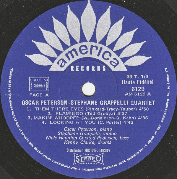 Oscar Peterson - Stéphane Grappelli Quartet Featuring Niels-Henning Ørsted Pedersen - Kenny Clarke : Oscar Peterson - Stéphane Grappelli Quartet Vol. 1 (LP, Album, Gat)