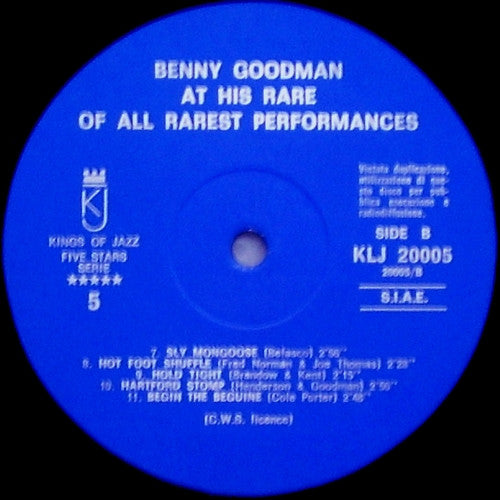 Benny Goodman : Here Is Benny Goodman At His Rare Of All Rarest Performances Vol. 1 (LP, Comp)