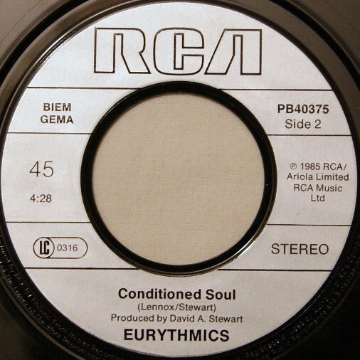 Eurythmics : It's Alright (Baby's Coming Back) (7", Single)