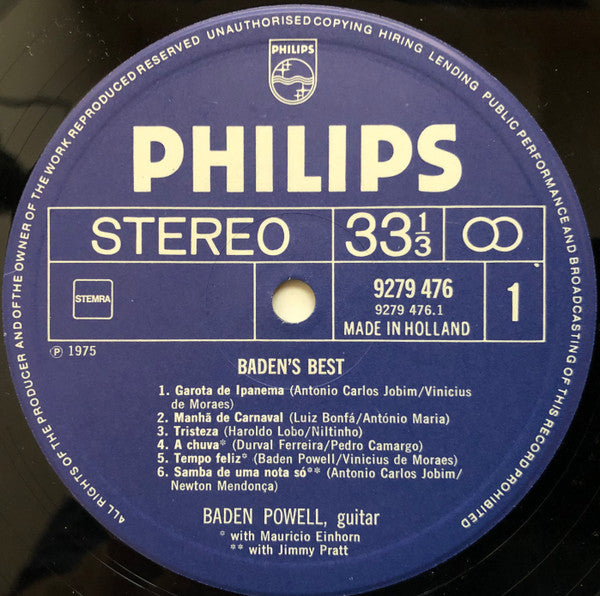 Baden Powell : Baden's Best (LP, Comp)