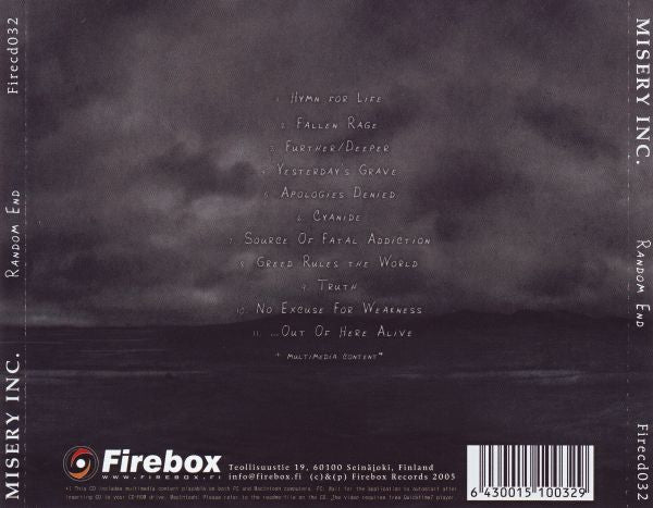 Misery Inc. : Random End (CD, Album, Enh)