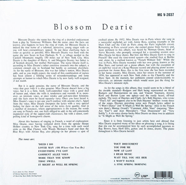 Blossom Dearie : Blossom Dearie (LP, Album, Mono, RE, 180)