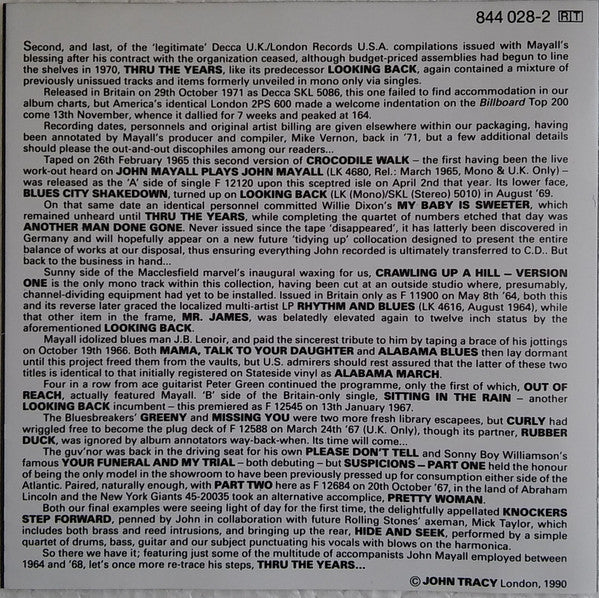 John Mayall : Thru The Years (CD, Comp, RE, RM)