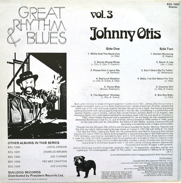 Johnny Otis : Great Rhythm & Blues Vol. 3 (LP)
