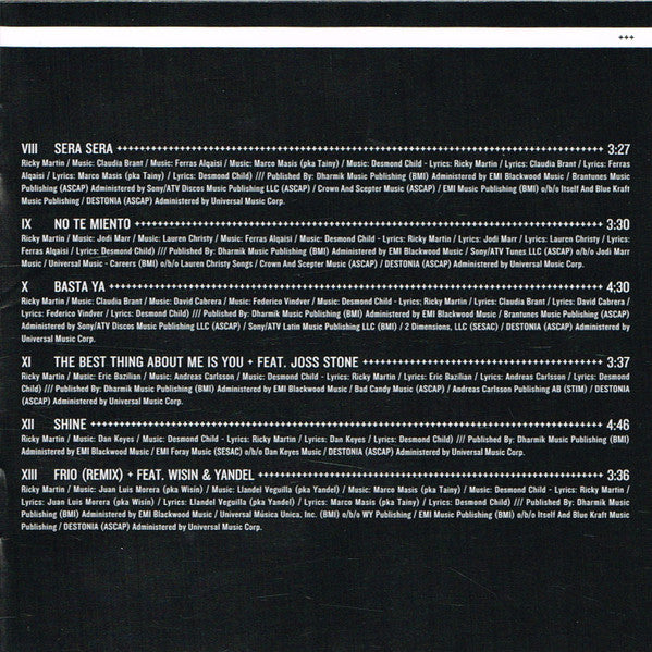 Ricky Martin : Música + Alma + Sexo (CD, Album)