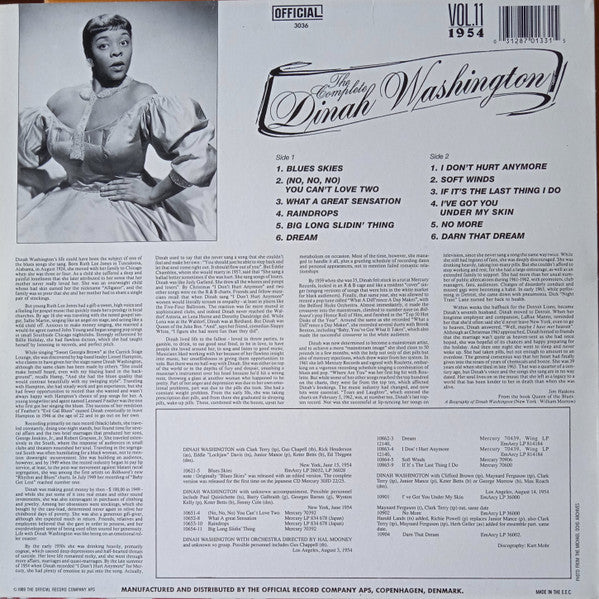 Dinah Washington : The Complete Dinah Washington Vol. 11 1954 (LP, Comp)