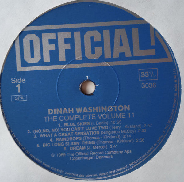 Dinah Washington : The Complete Dinah Washington Vol. 11 1954 (LP, Comp)