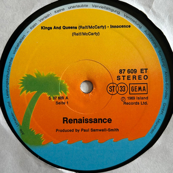 Renaissance (4) : Renaissance (LP, Album, RE, Ora)