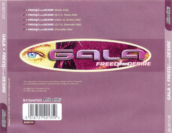 Gala : Freed From Desire (CD, Single)