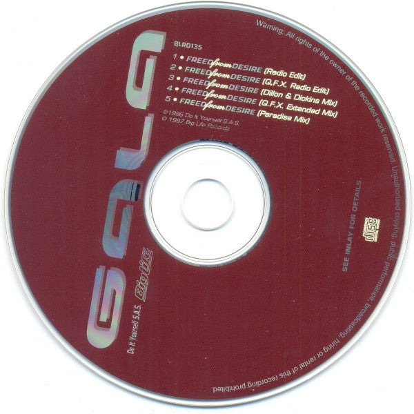 Gala : Freed From Desire (CD, Single)