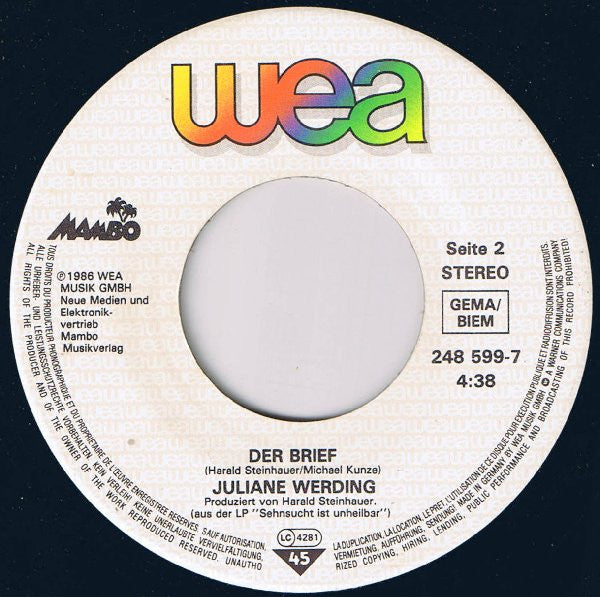 Juliane Werding : Das Würfelspiel (7", Single)