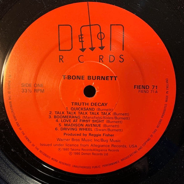 T-Bone Burnett : Truth Decay (LP, Album, RE)