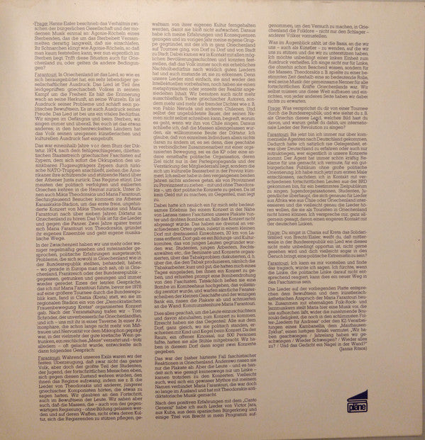 Maria Farantouri* : Live (LP, Album)