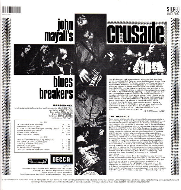 John Mayall & The Bluesbreakers : Crusade (LP, Album, RE)
