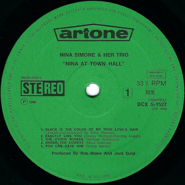 Nina Simone : Nina Simone At Town Hall (LP, Album, RE)