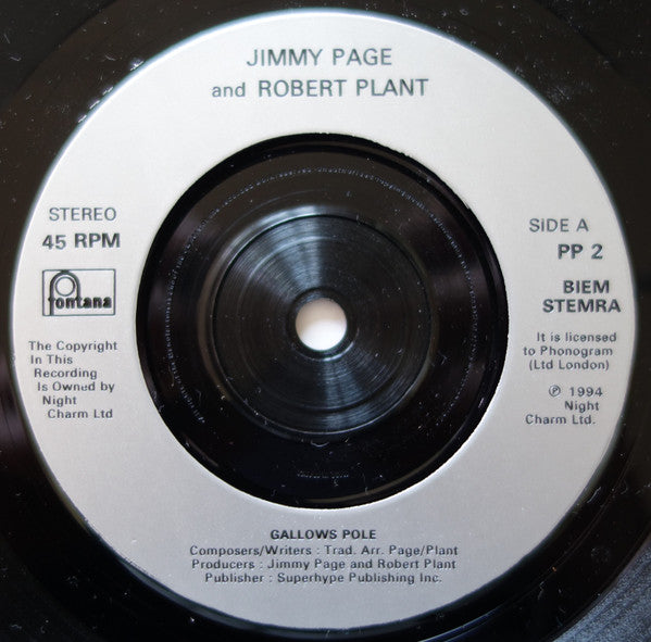 Jimmy Page & Robert Plant : Gallows Pole (7", Single)