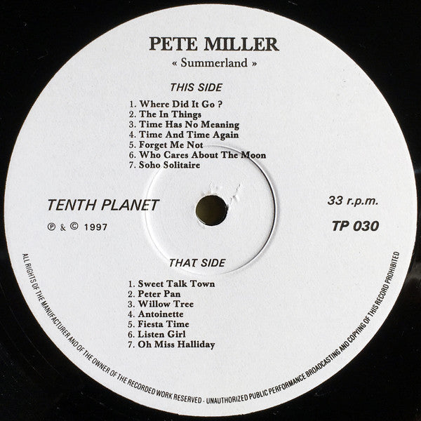 Pete Miller* : Summerland (LP, Ltd, RM)