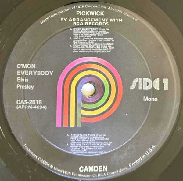 Elvis Presley : C'mon Everybody (LP, Comp, Mono, RE, Hol)