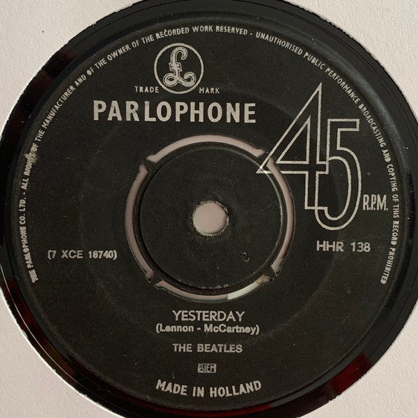 The Beatles : Dizzy Miss Lizzy / Yesterday (7", Single)