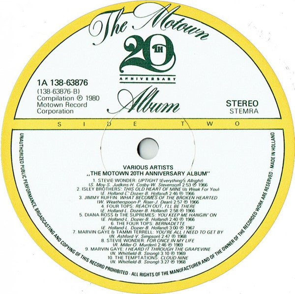 Various : The Motown 20th Anniversary Album (2xLP, Comp)