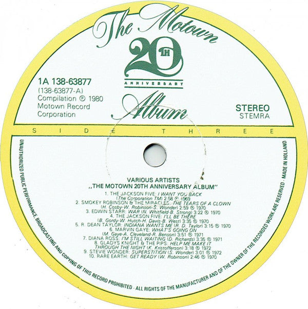 Various : The Motown 20th Anniversary Album (2xLP, Comp)