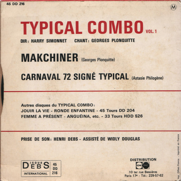 Typical Combo : Vol. 1 - Makchiner En Ka Makchiner Ou..... (7", Single)