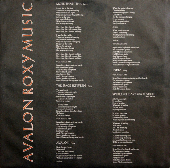 Roxy Music : Avalon (LP, Album)