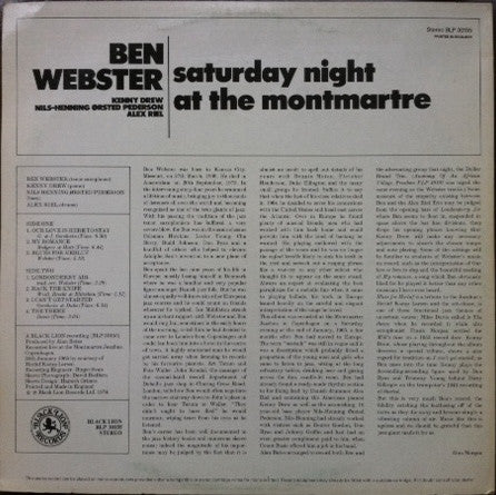 Ben Webster : Saturday Night At The Montmartre (LP, Album)