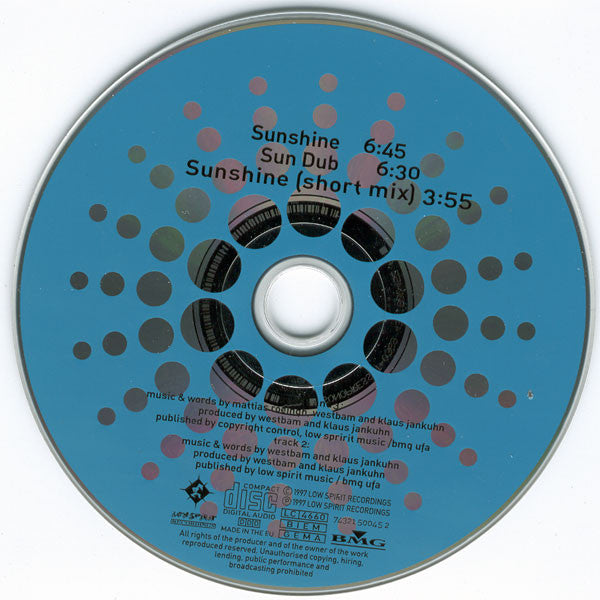 Dr. Motte & WestBam : Sunshine (CD, Maxi)