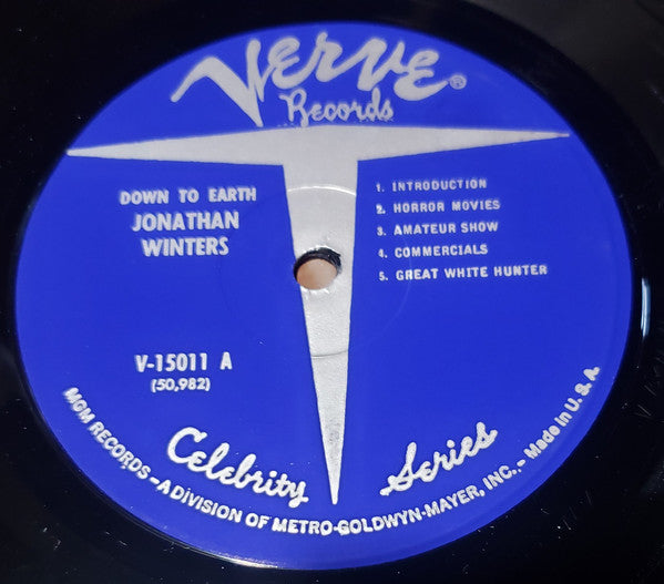 Jonathan Winters : Down To Earth (LP, Album, Mono)
