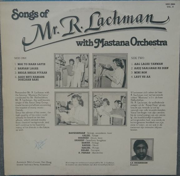Ramurti Lachman With Mastana : Songs Of Mr. R. Lachman With Mastana Orchestra (LP)