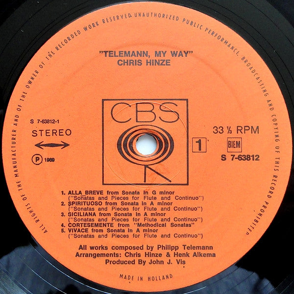 Chris Hinze : Telemann - My Way (LP)