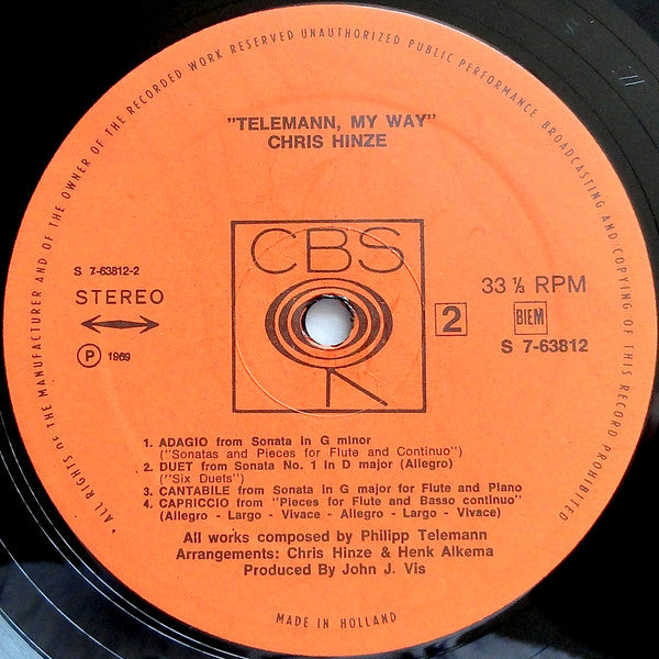 Chris Hinze : Telemann - My Way (LP)