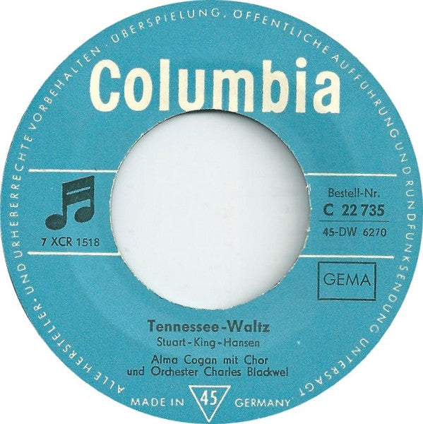 Alma Cogan : Tennessee-Waltz (7", Single)