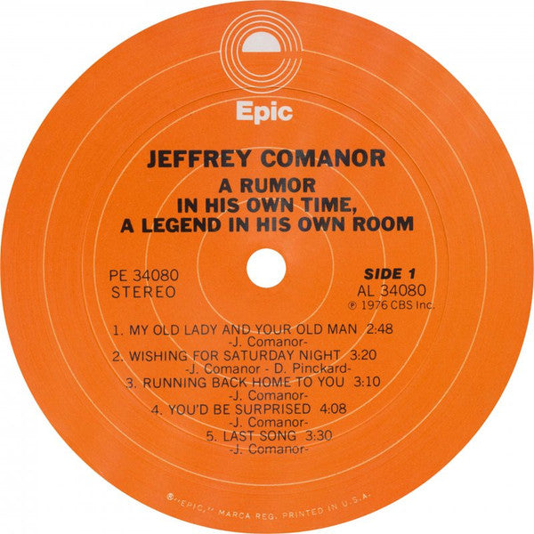 Jeffrey Comanor : A Rumor In His Own Time (LP)