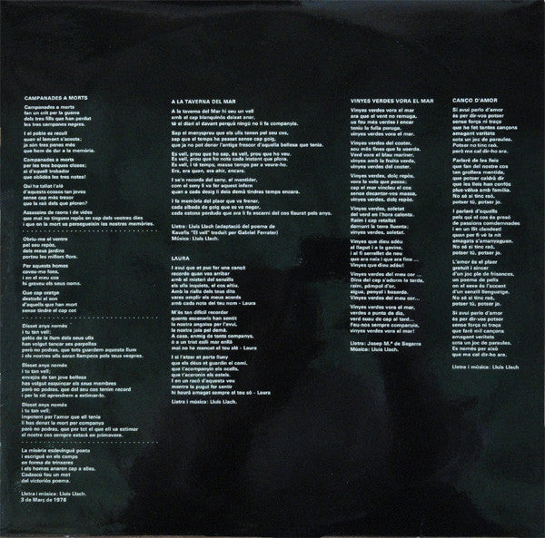 Lluis Llach : Campanades A Morts (LP, Album)