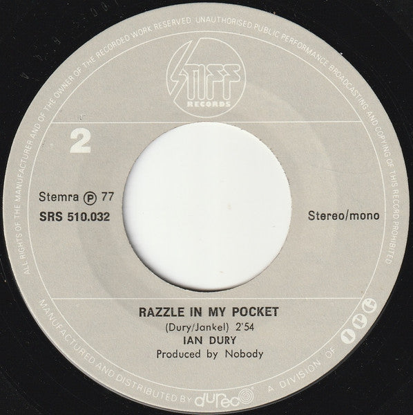 Ian Dury : Sex & Drugs & Rock & Roll (7", Single)