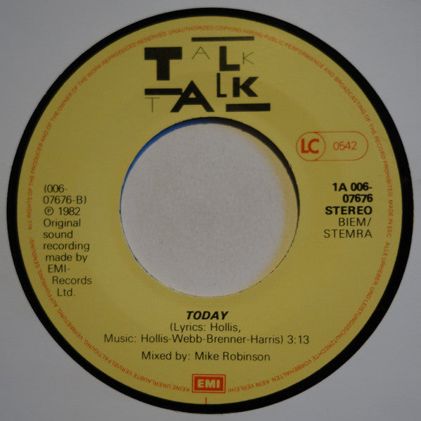 Talk Talk : It's So Serious • Today (7", Single)