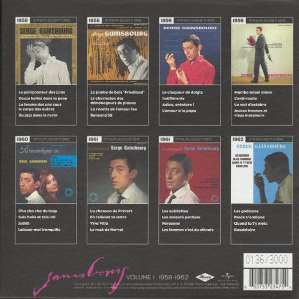 Serge Gainsbourg : Volume 1 : 1958-1962 (8x7", EP, RE + Box, Comp, Ltd, Num)