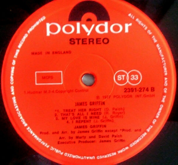 James Griffin (4) : James Griffin (LP, Album)