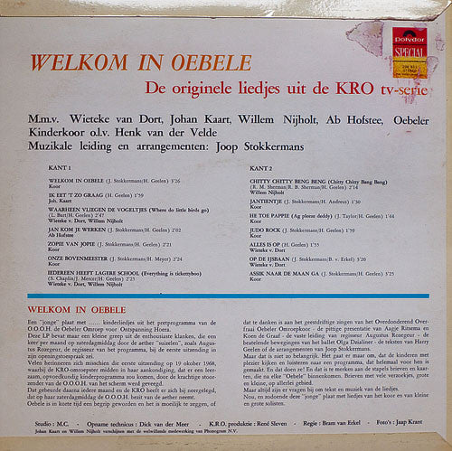 Various : Welkom In Oebele (De Originele Liedjes Uit De KRO TV-Serie Oebele) (LP, Comp)