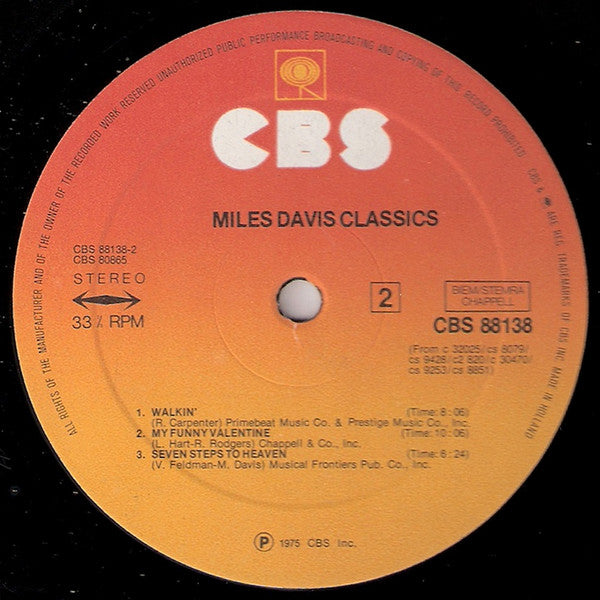 Miles Davis : Classics (2xLP, Comp, RE)