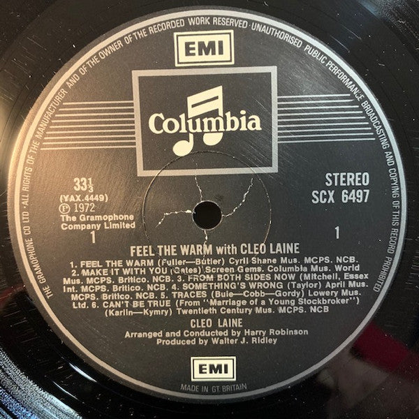 Cleo Laine : Feel The Warm With Cleo Laine (LP, Album)