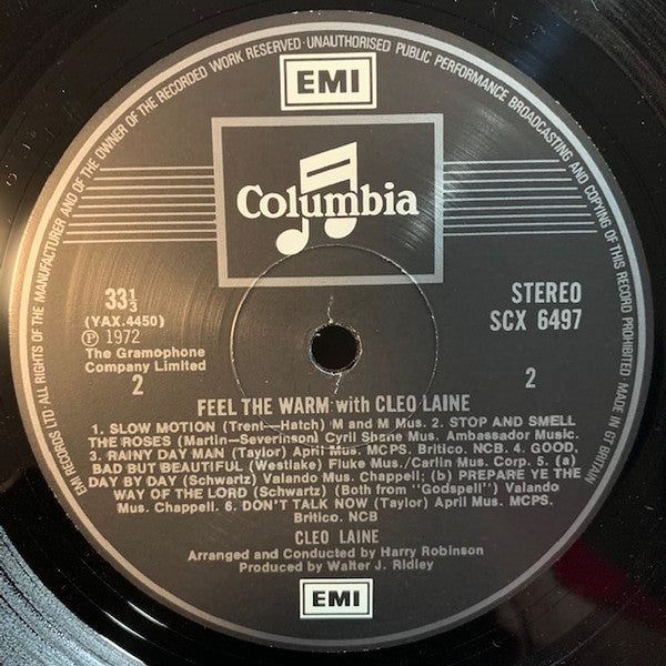 Cleo Laine : Feel The Warm With Cleo Laine (LP, Album)