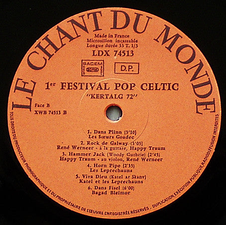 Various : 1er Festival Pop Celtic - Kertalg 72 (LP, Album, Tri)