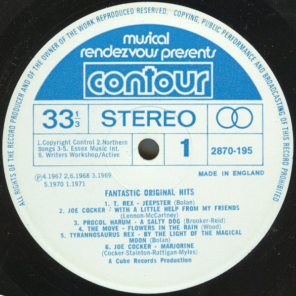 Various : Fantastic Original Hits (LP, Album, Comp)