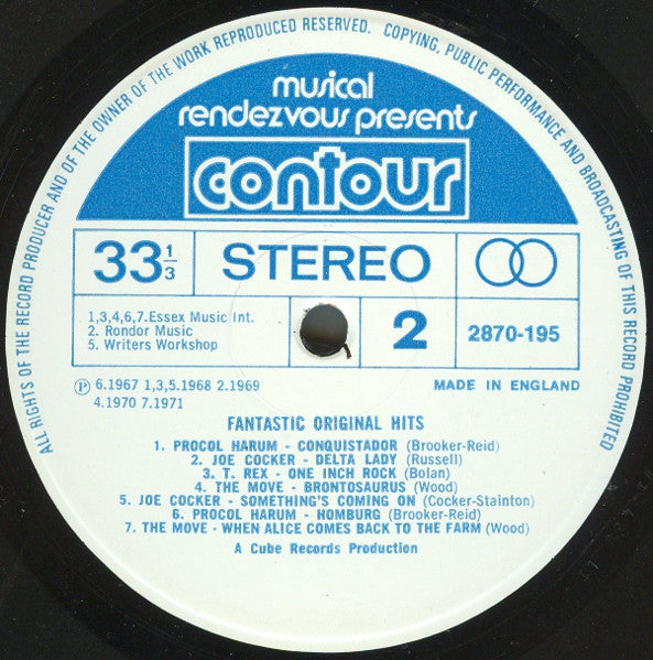 Various : Fantastic Original Hits (LP, Album, Comp)