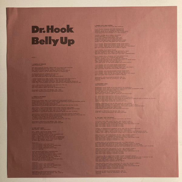 Dr. Hook & The Medicine Show : Belly Up (LP, Album)