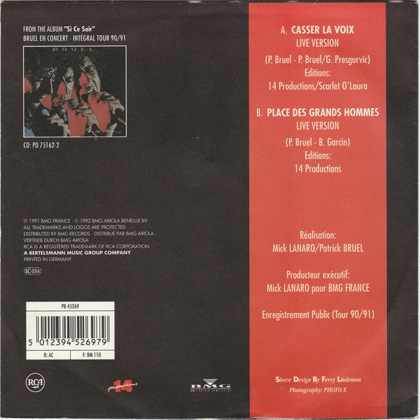 Patrick Bruel : Casser La Voix (7", Single)