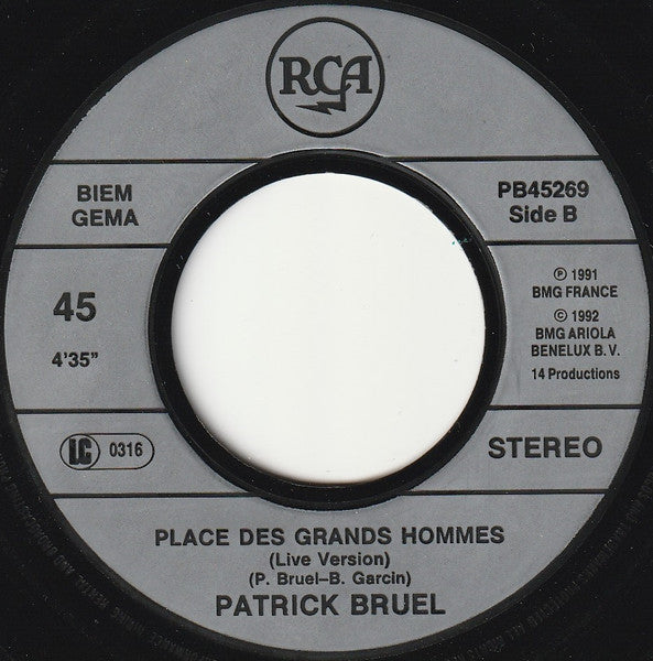 Patrick Bruel : Casser La Voix (7", Single)